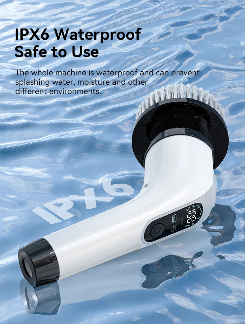 7-in-1 Cordless Electric Spin Scrubber with Retractable Handle