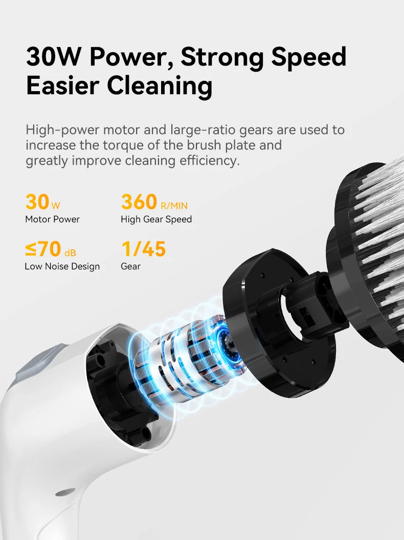 7-in-1 Cordless Electric Spin Scrubber with Retractable Handle