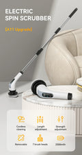 7-in-1 Cordless Electric Spin Scrubber with Retractable Handle